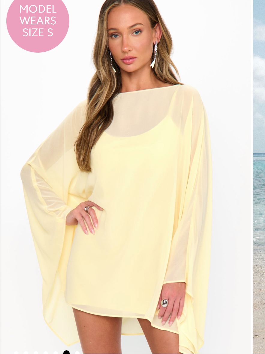 Show Me Your Mumu Pale Yellow Sheer Midi Caftan Dress